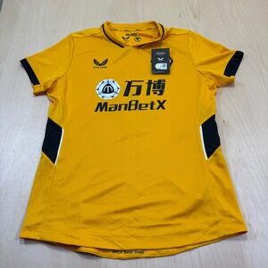 Wolves 21/22 Home Shirt Wmns Neves 8 Gold Yellow Black Castore Size 14‎